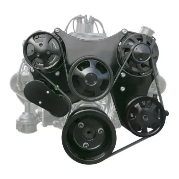 Chevy Small Block Serpentine Front Drive System with Integral Power Steering Reservoir - KPPDS35014BKX