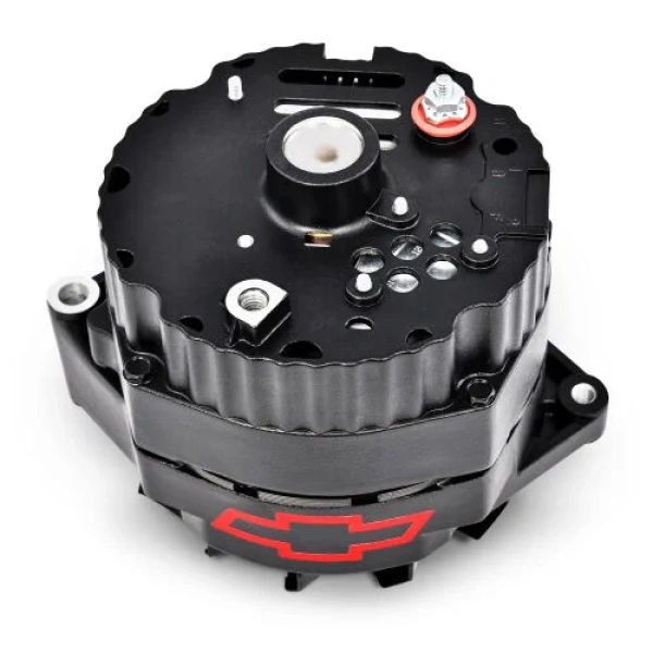 Proform Red Chevy Bowtie  Black Crinkle Alternator 100 AMP GM 10SI - PFM141-662