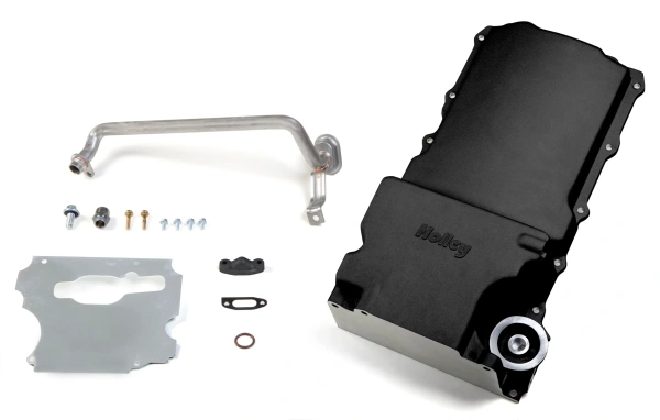 Holley 302-1BK Oil Pan GM LS Swap Retrofit - Black - HLY302-1BK