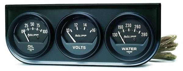 AutoMeter 2348 Auto Gage Gauge Console Oil Pressure Water Temp Volt 2-1/16\" - ATM2348