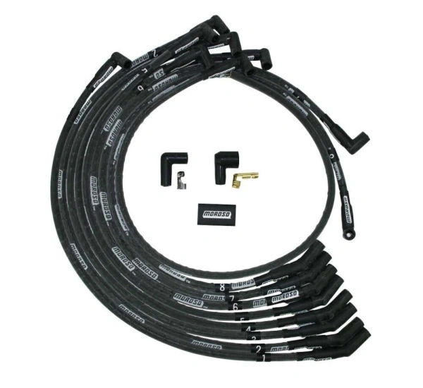 Moroso 9772M Mag-Tune Plug Wires HEI 135â€“ Spiral Core 8mm Over V/C Ford 351W - MOR9772M