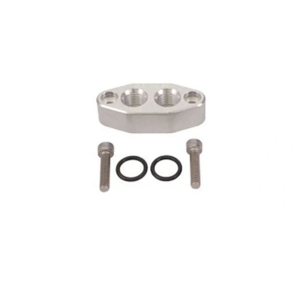 LS Oil Cooler Port Adapter Plate With Bolts -6AN ORB Outlets 4.8 5.3 6.0 6.2 - KPP81070