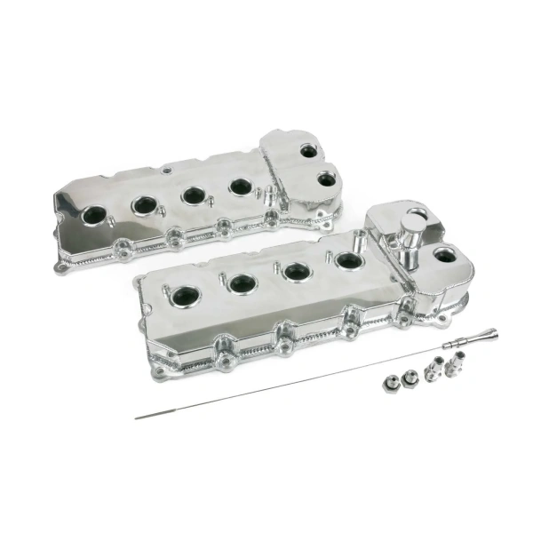 Ford 5.0L Coyote Mod Motor Fabricated Aluminum Valve Covers w/ Dipstick