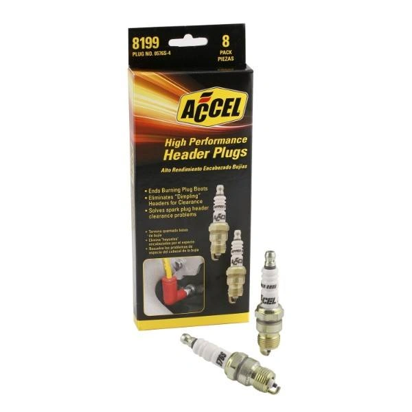 ACCEL 8199 HP Copper Core Shorty Spark Plugs 8-Pack .460" Reach Tapered - ACC8199