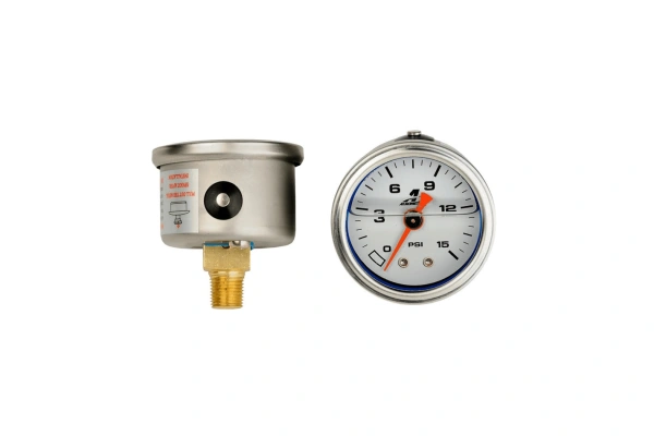 Aeromotive 15632 0 to 15 PSI Fuel Pressure Gauge - Carb - AFS15632