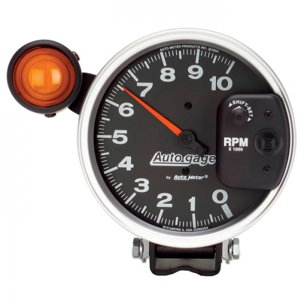 AutoMeter 233904 Auto Gage 5" Black Pedestal Tachometer 10K RPM w/ Shift Light - ATM233904