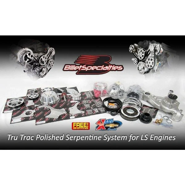 Billet Specialties Tru Trac Polished Serpentine System - LS (Top Mount) - BSP13450