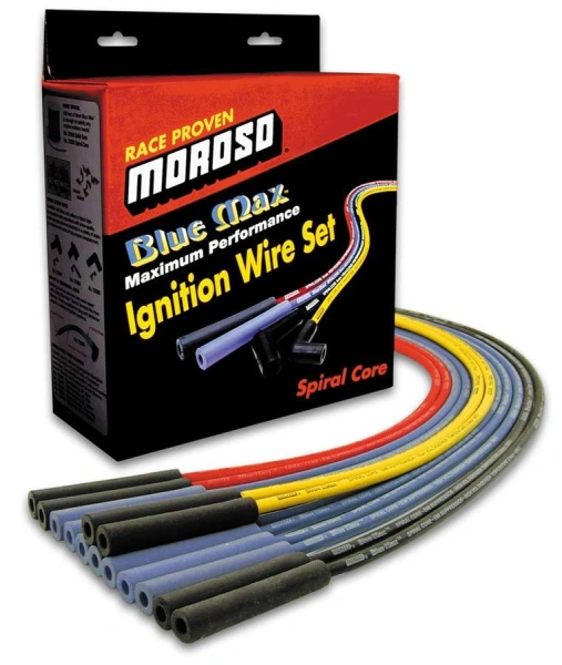 Moroso 73226 Blue Max 8mm Spiral Core Universal-Fit Race Plug Wire Set V8 - MOR73226