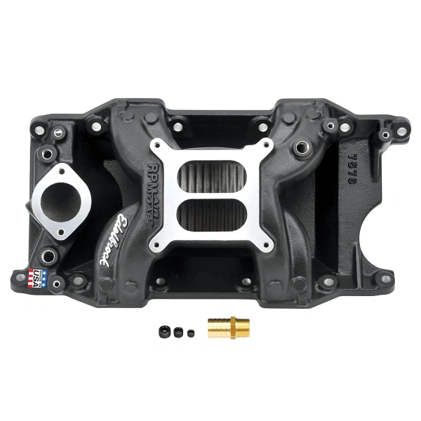 Edelbrock 75763 Performer RPM Air-Gap Intake Manifold Small-Block Chrysler 340-360 - Black - EDE75763