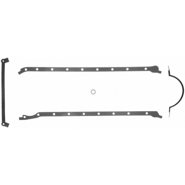 Fel-Pro 1804 Rubber Coated Fiber Oil Pan Gasket BBC 2-Piece Rear Main - FEL1804