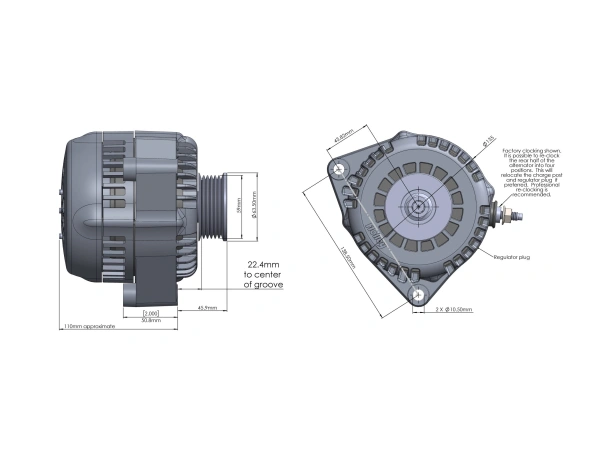 Holley 197-304 Alternator Premium 150A 1 Wire-Polished - HLY197-304