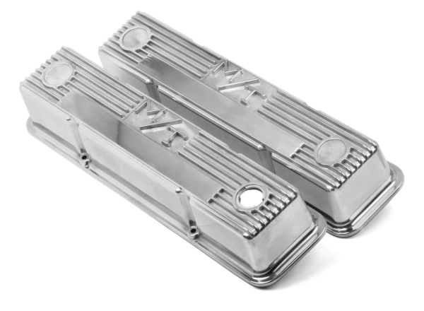 Holley 241-82 Valve Cover M/T SBC Polished - HLY241-82