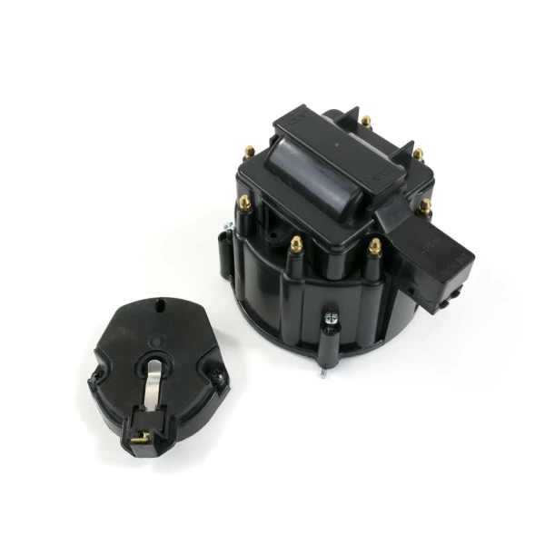Black 8 Cylinder Replacement HEI Distributor Cap and Rotor Kit SBC BBC 350 454 - KPPJM6951BK