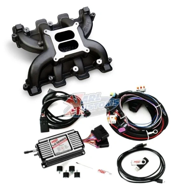 Holley 300-129BK LS3 Dual Plane Carb Intake & MSD 60143 Ignition Box - KPP300-129BKB