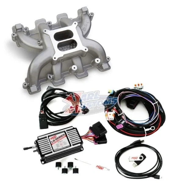 Holley 300-130 LS1 Dual Plane Carb Intake & MSD 60143 Ignition Box - KPP300-130-B