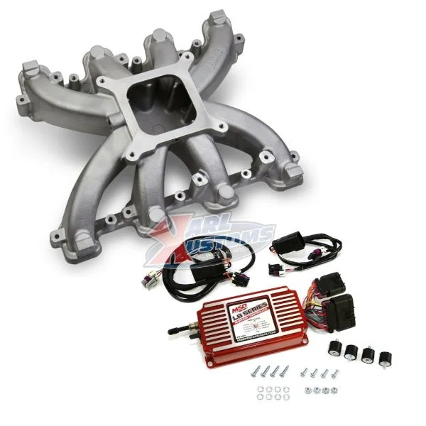 Holley 300-131 LS3 Single Plane Carb Intake & MSD 6014 Ignition Box - KPP300-131-R