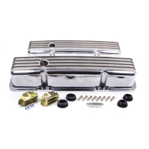 Valve Covers SBC Tall Finned Polished Aluminum - KPPK6181