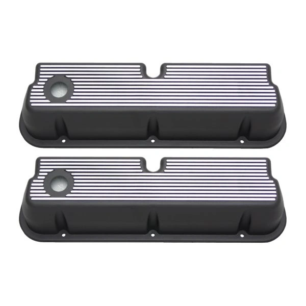 Ford 289 Tall Finned Valve Covers Black Pair - KPPK6283