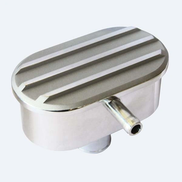 Breather W/PCV Oval Finned Polished Aluminum - KPPK6500