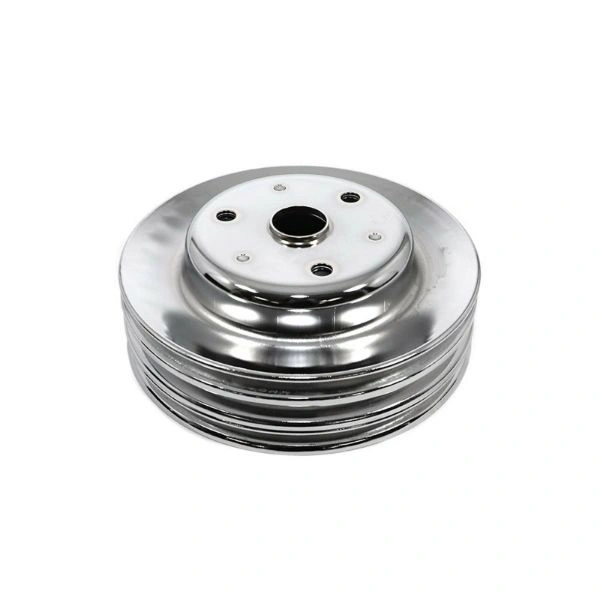Crank Pulley 3-Groove SBC Small Block Chevy LWP Long Pump - Chrome - KPPK9608