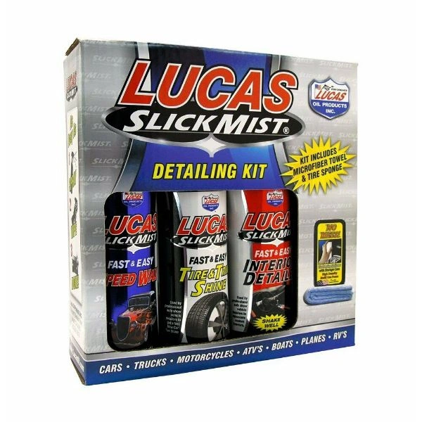 Lucas 10558 Slick Mist 4x1-Car Care Detailing Kit Combo Pack - LUC10558