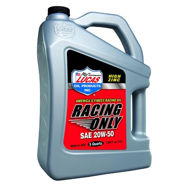 Lucas 10621 SAE 20W50 Racing Motor Oil 5 Quart Bottle ZDDP Enhanced - LUC10621