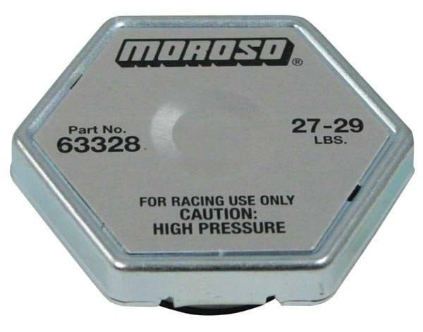 Moroso 63328 Racing Radiator Cap 27-29LB Hexagon Steel Standard Radiator Neck - MOR63328